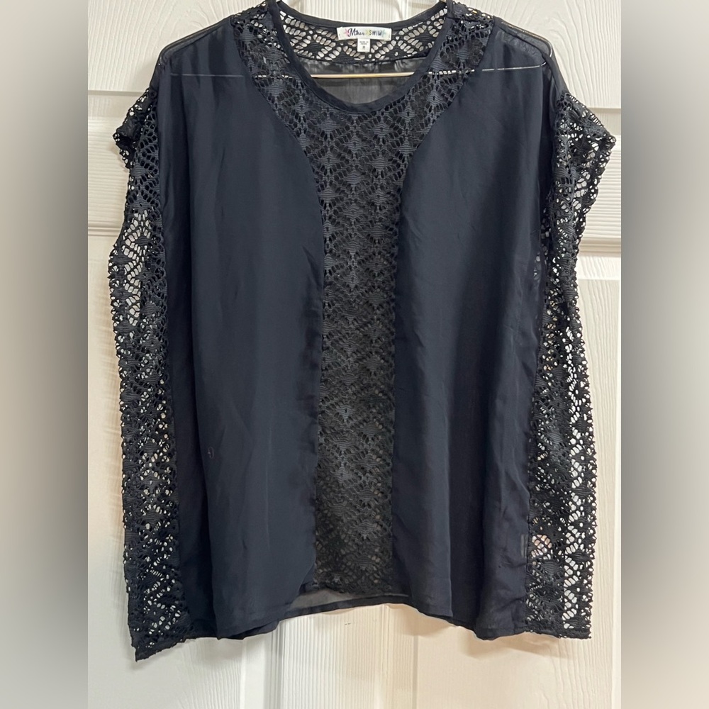Miken Black Lace Swim Cover Up - Size Medium - EUC